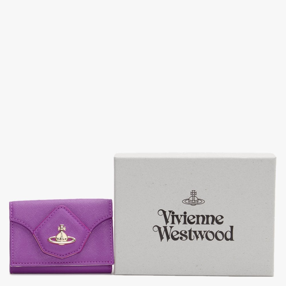 Victoria Purple Leather Folded Wallet