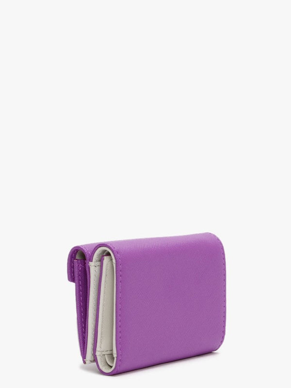 Victoria Purple Leather Folded Wallet