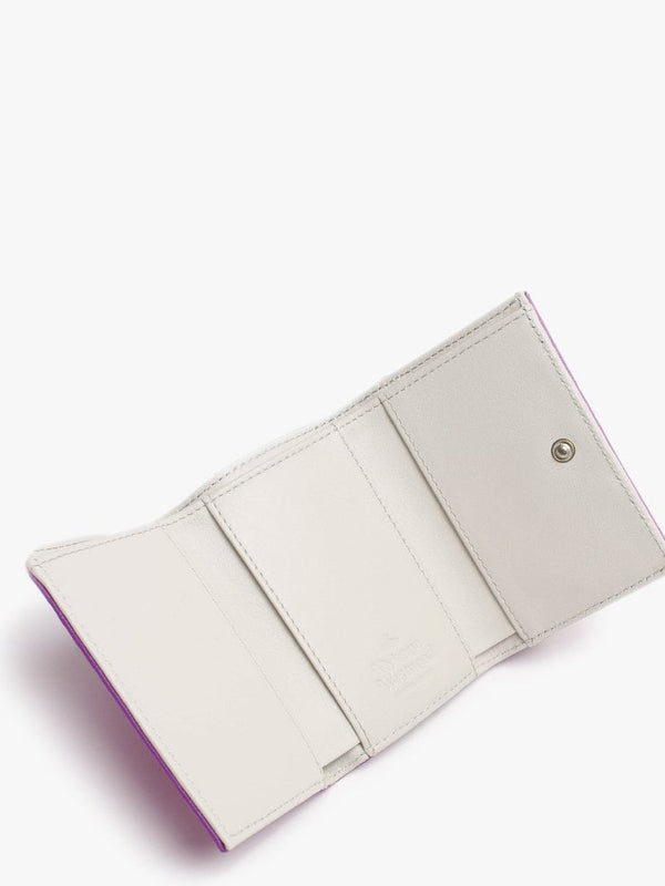 Victoria Purple Leather Folded Wallet