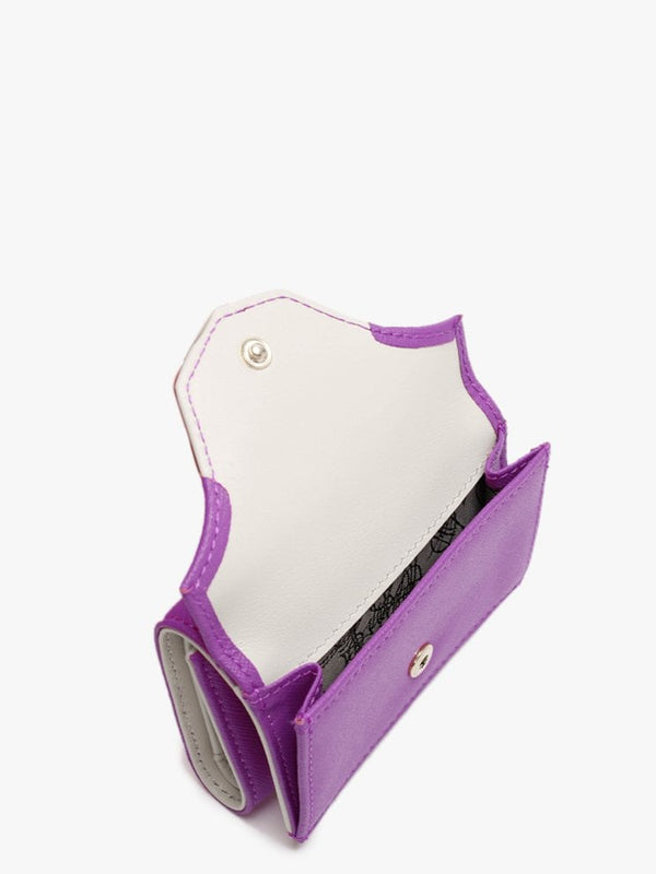 Victoria Purple Leather Folded Wallet