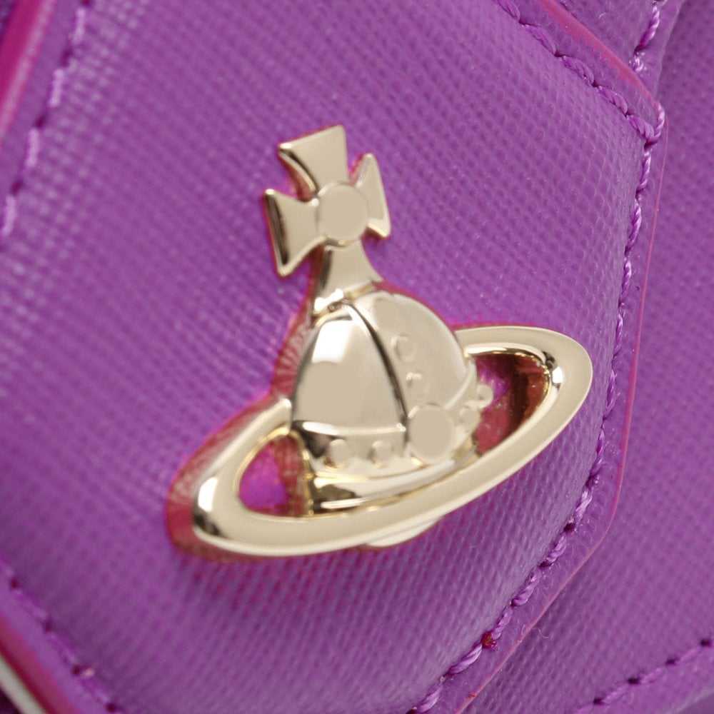 Victoria Purple Leather Folded Wallet