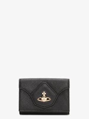 Victoria Black Leather Folded Wallet
