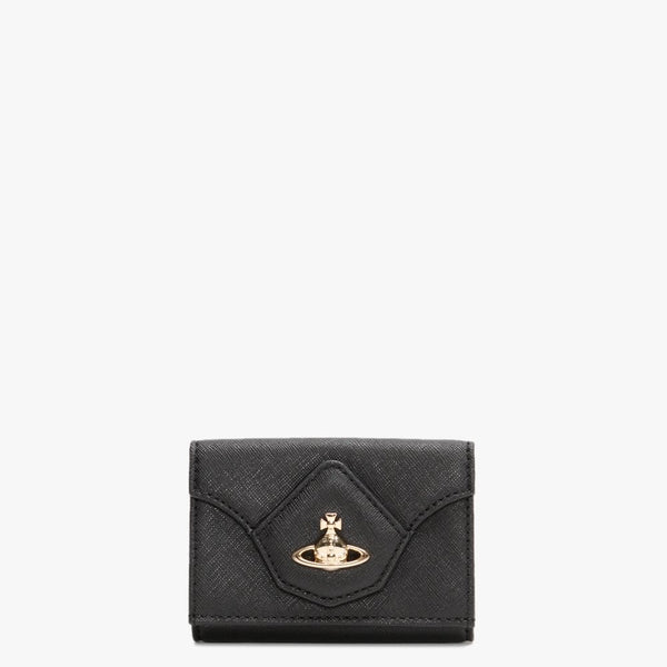 Victoria Black Leather Folded Wallet