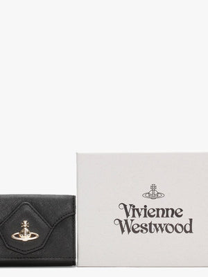 Victoria Black Leather Folded Wallet