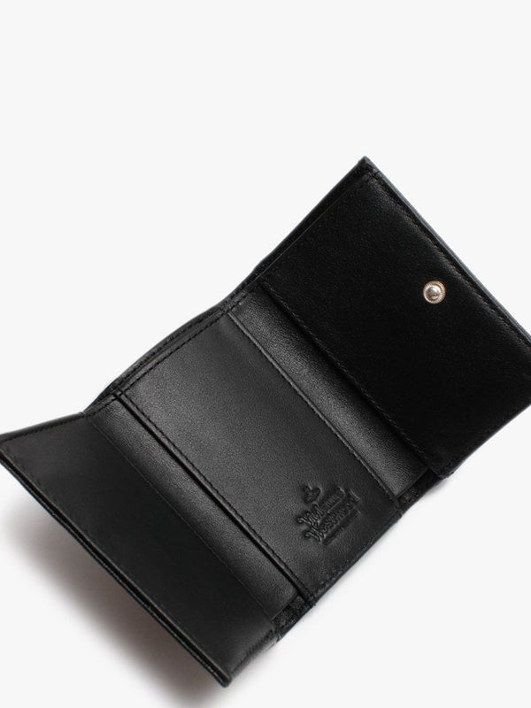 Victoria Black Leather Folded Wallet