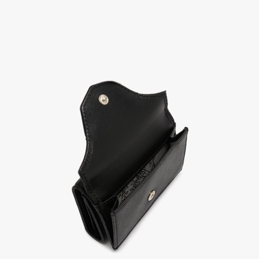 Victoria Black Leather Folded Wallet