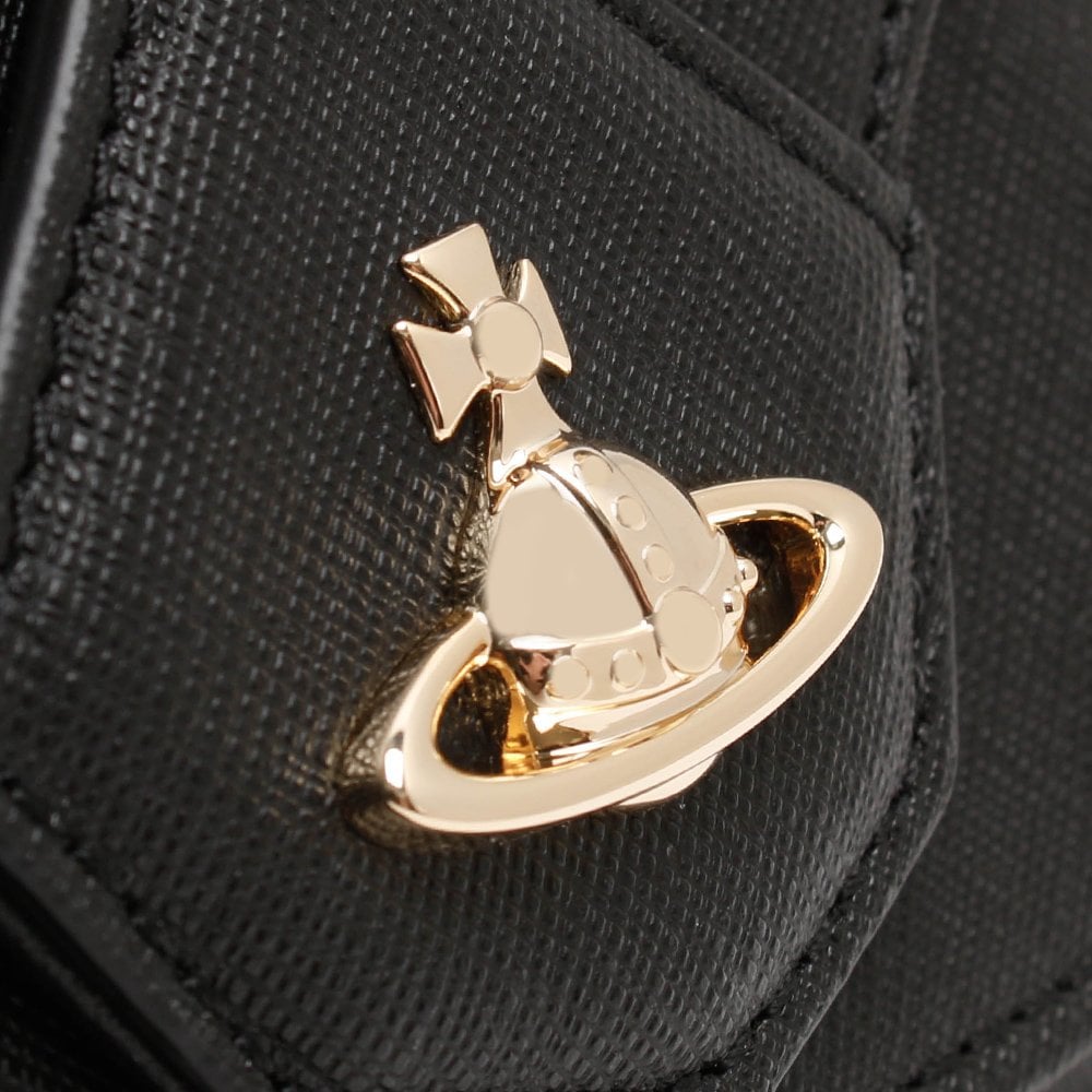 Victoria Black Leather Folded Wallet