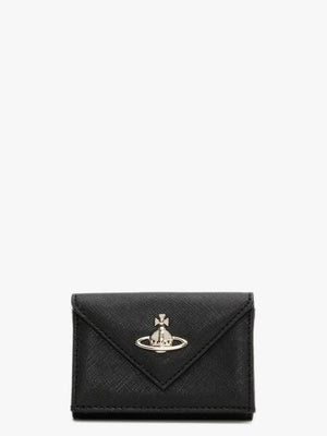 Victoria Envelope Black Leather Billfold Wallet