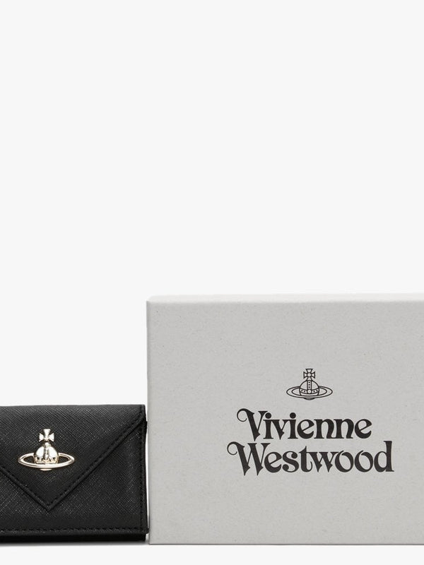 Victoria Envelope Black Leather Billfold Wallet