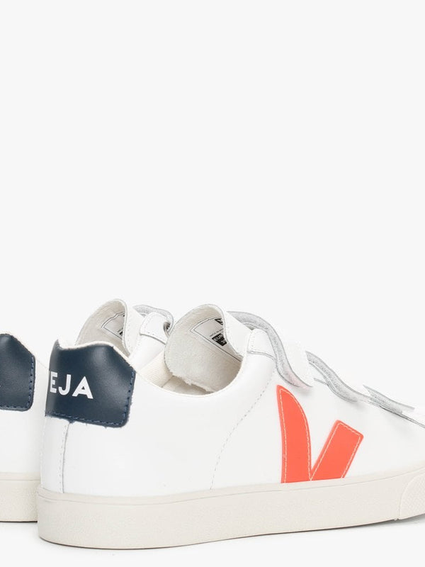 3-Lock Extra White Orange Fluo Nautico Leather Trainers