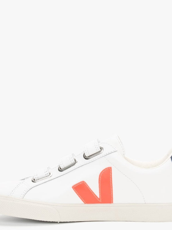 3-Lock Extra White Orange Fluo Nautico Leather Trainers