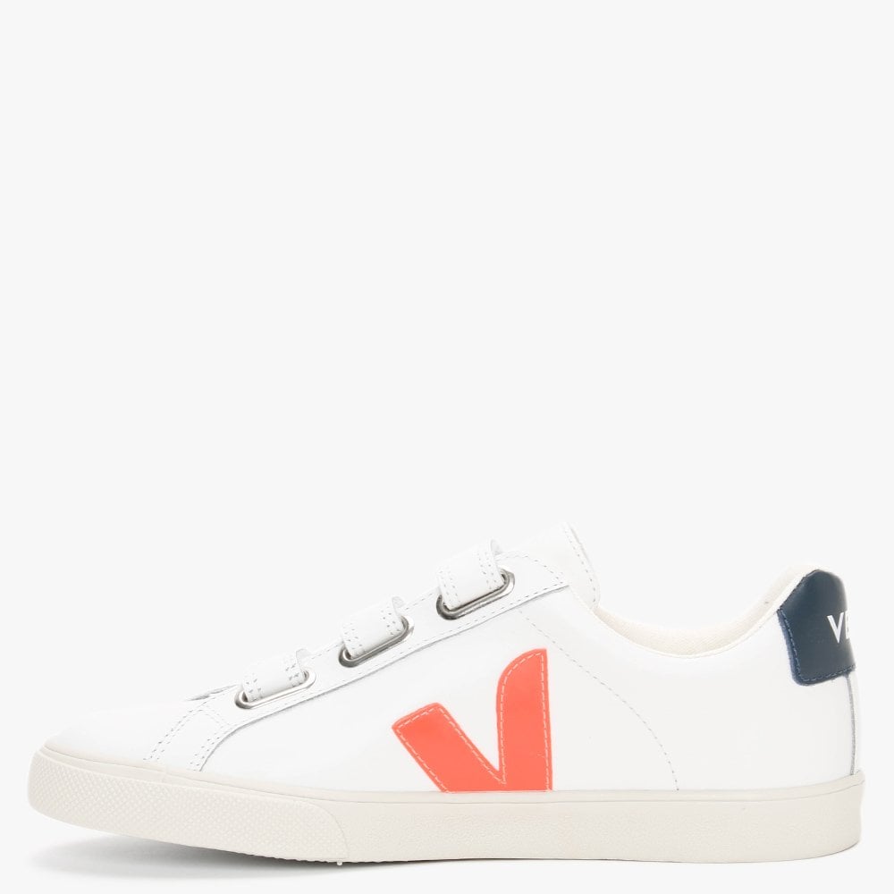 3-Lock Extra White Orange Fluo Nautico Leather Trainers