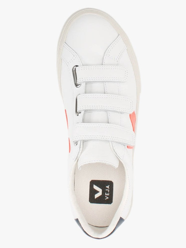 3-Lock Extra White Orange Fluo Nautico Leather Trainers