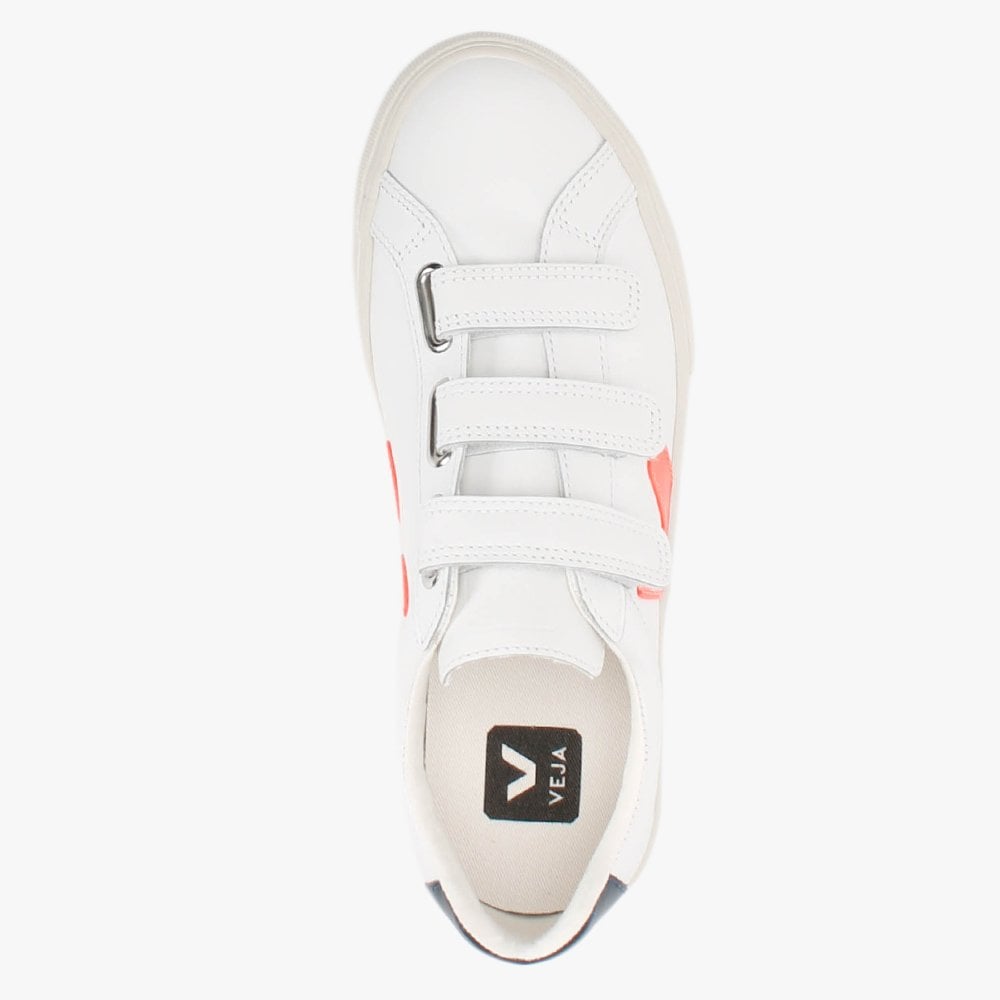 3-Lock Extra White Orange Fluo Nautico Leather Trainers
