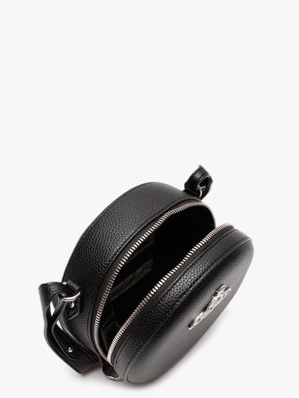 Johanna Black Vegan Round Cross-Body Bag