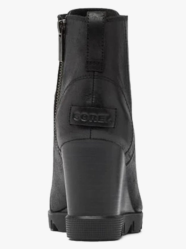 Joan Uptown Lace Rouge Black Leather Wedge Boots