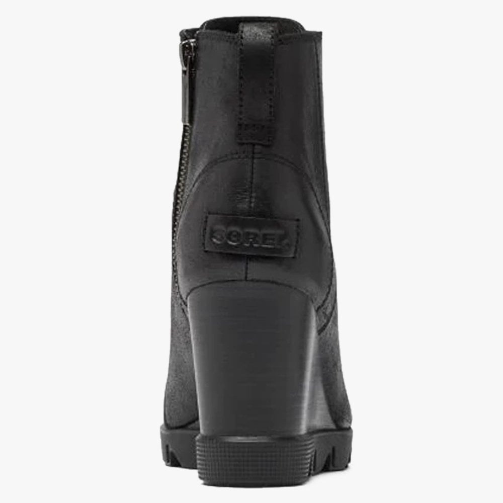 Joan Uptown Lace Rouge Black Leather Wedge Boots