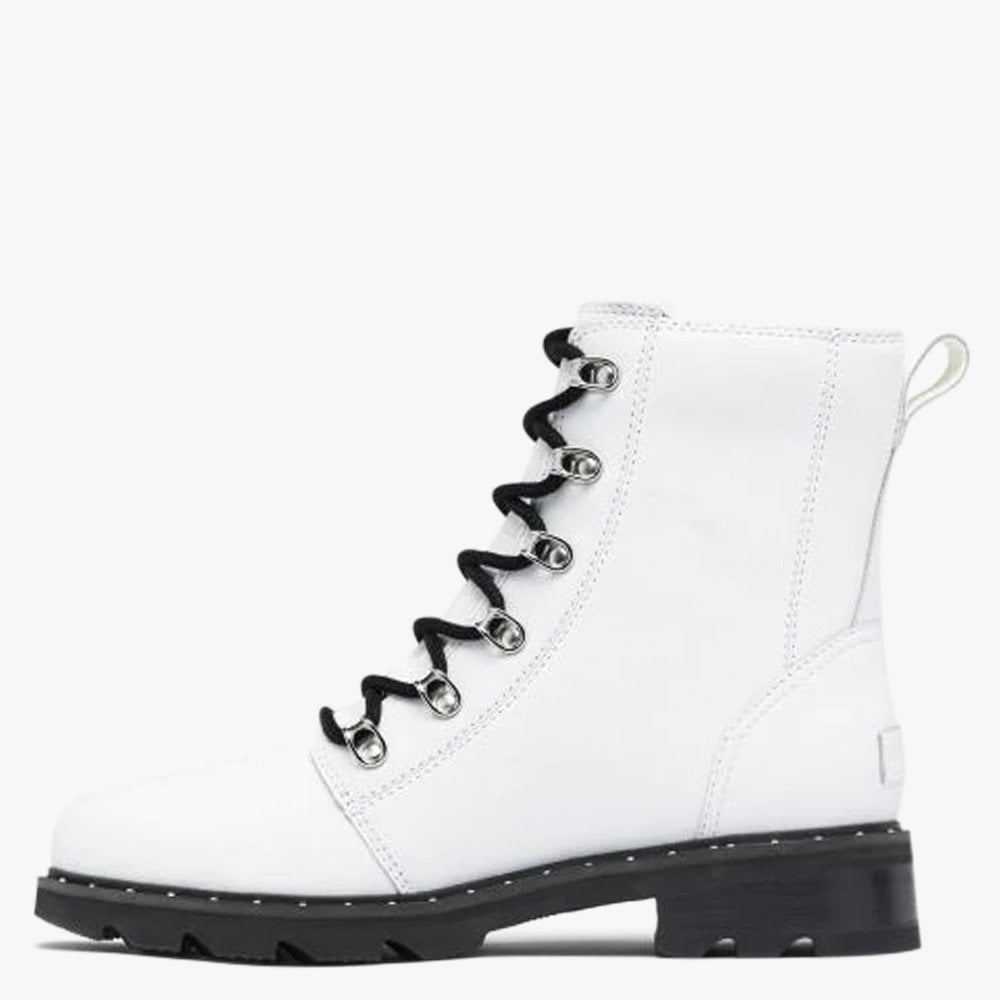Lennox Lace White Leather Ankle Boots