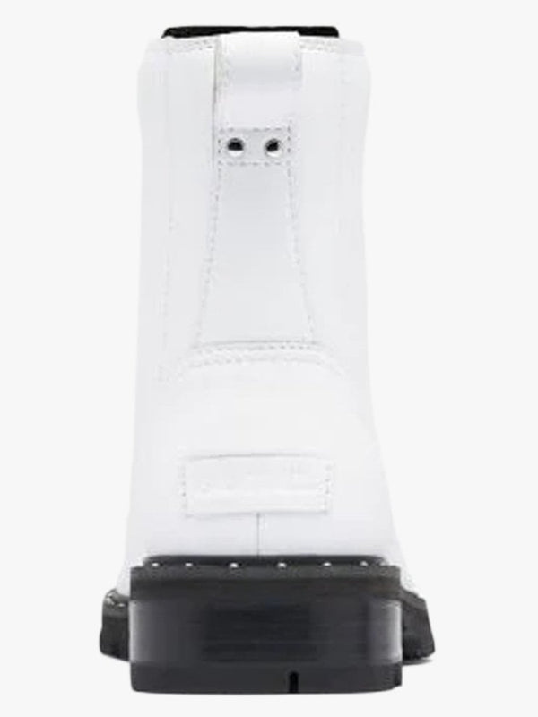 Lennox Lace White Leather Ankle Boots