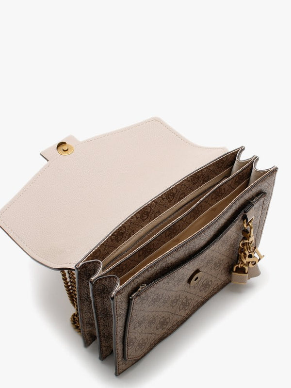 Valy Convertible Logo Latte Cross-Body Bag
