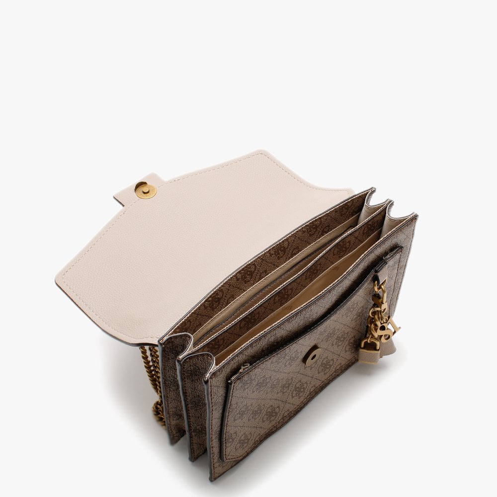 Valy Convertible Logo Latte Cross-Body Bag