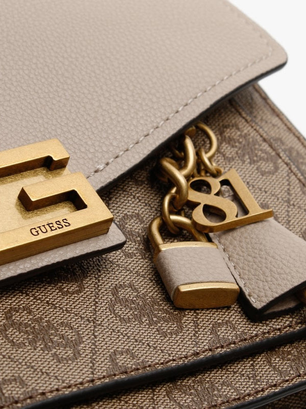 Valy Convertible Logo Latte Cross-Body Bag