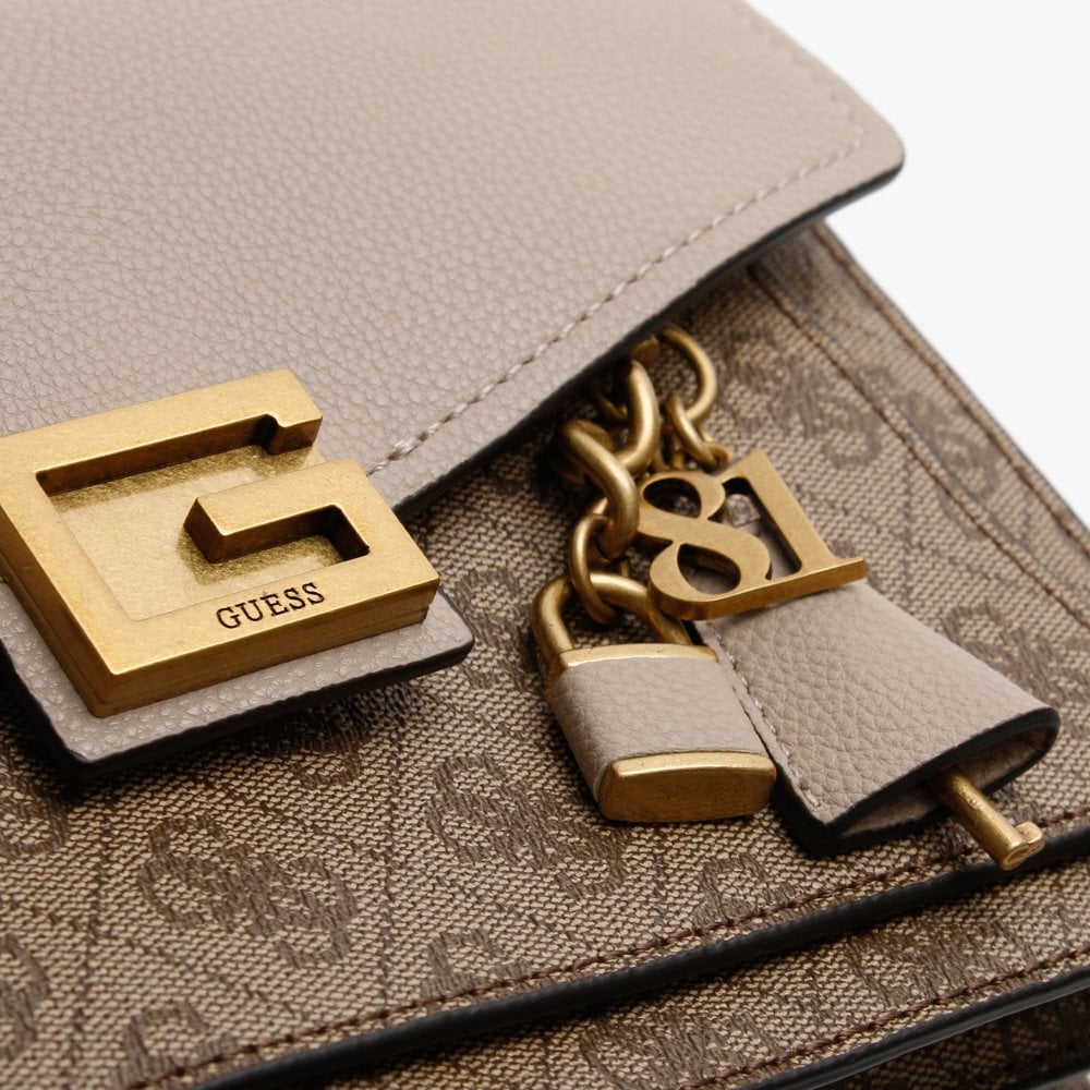 Valy Convertible Logo Latte Cross-Body Bag