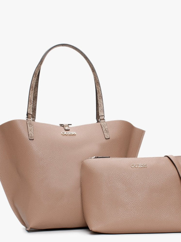 Alby Toggle Signature Logo Latte & Taupe Tote Bag