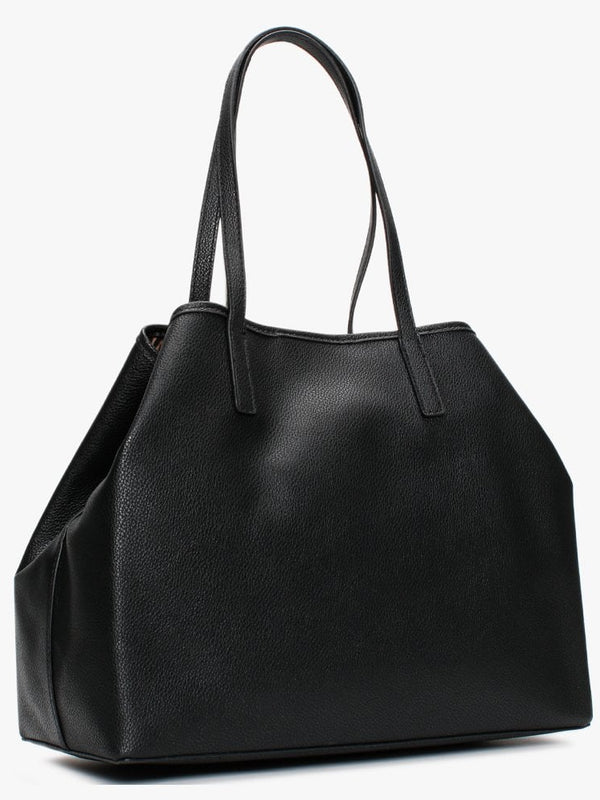 Large Vikky Smooth Black Tote Bag