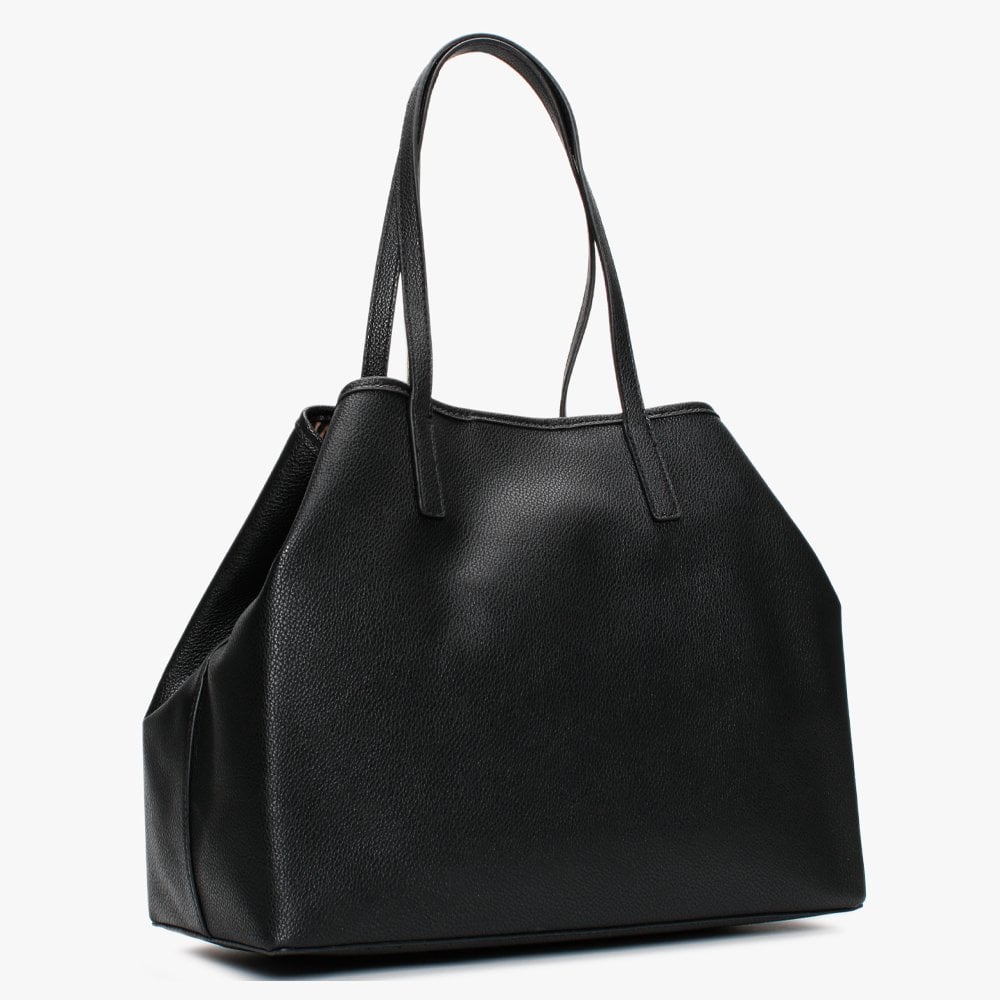Large Vikky Smooth Black Tote Bag