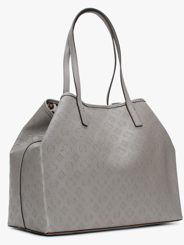 Large Vikky Stamp Smooth Taupe Tote Bag