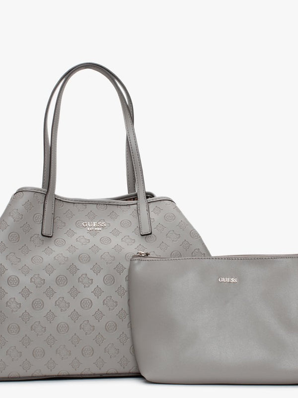 Large Vikky Stamp Smooth Taupe Tote Bag