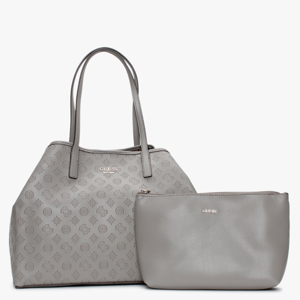 Large Vikky Stamp Smooth Taupe Tote Bag
