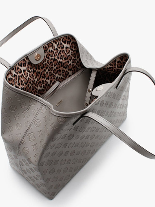 Large Vikky Stamp Smooth Taupe Tote Bag