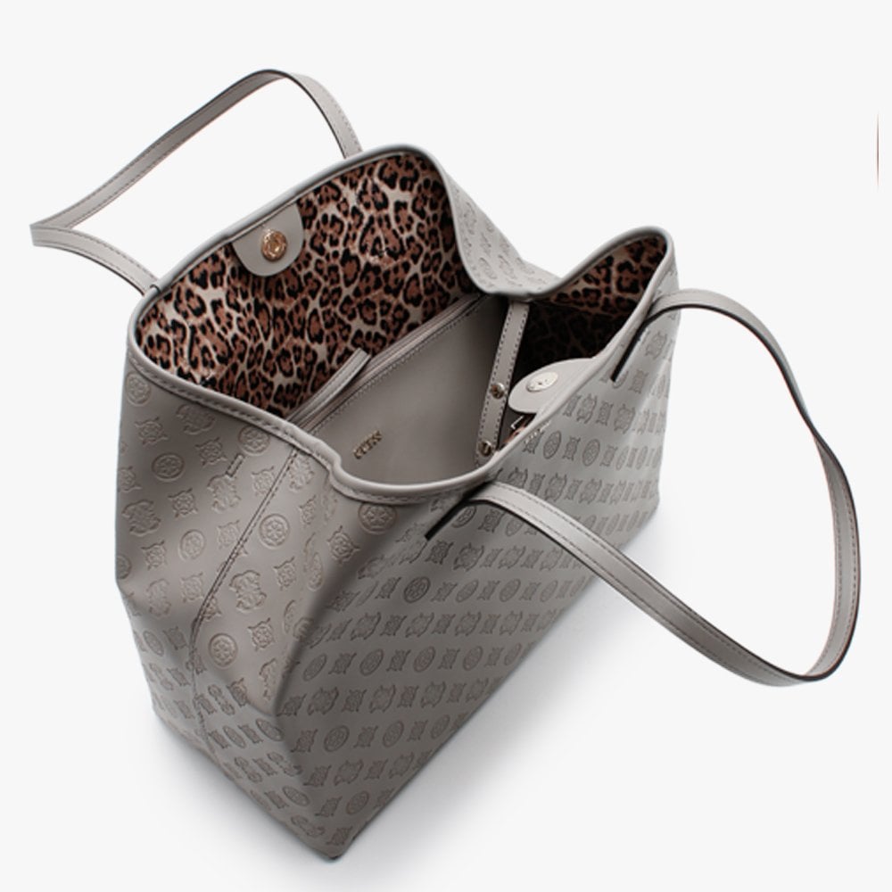 Large Vikky Stamp Smooth Taupe Tote Bag