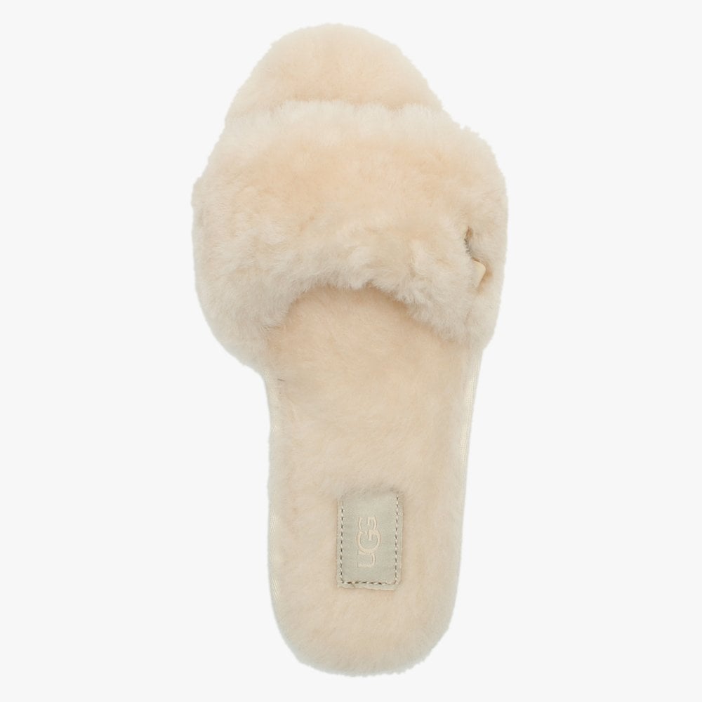 Fluff Slide White Natural Sheepskin Slippers