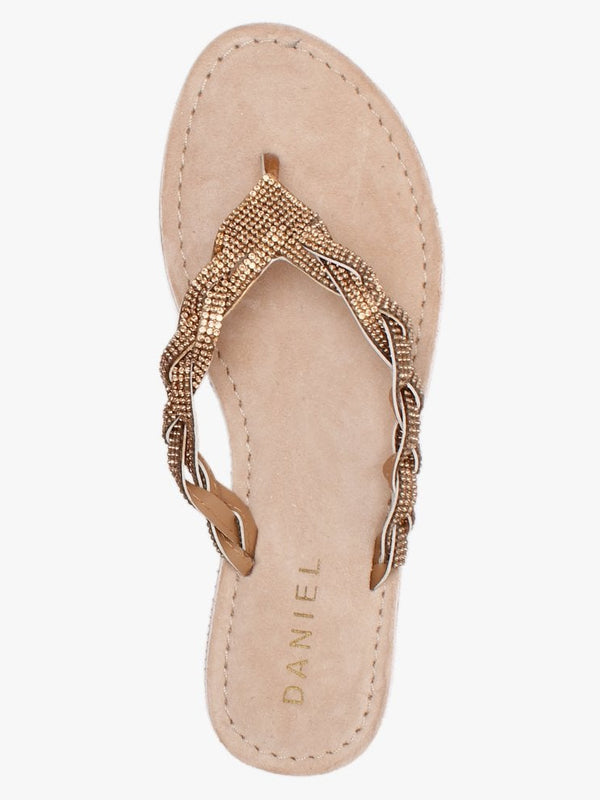 Zoya Bronze Diamante Toe Post Sandals