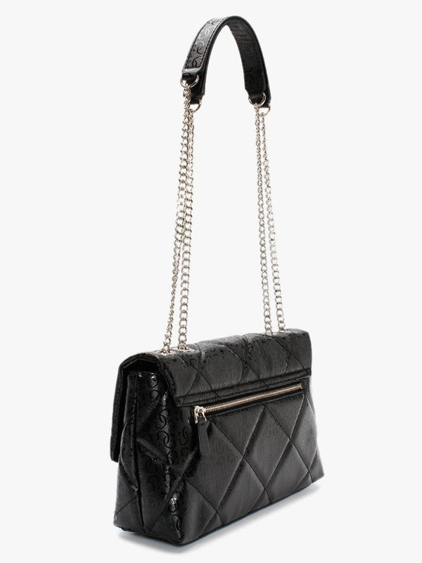 Dilla Quilted Black Repeat Logo Cross-Body Bag