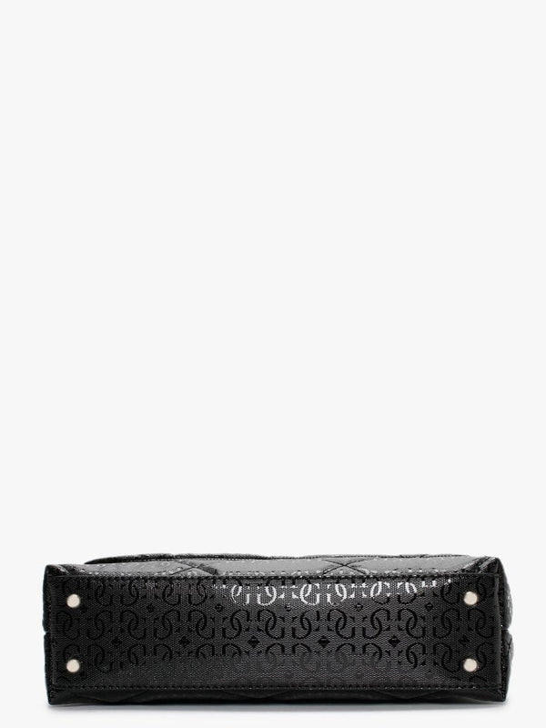 Dilla Quilted Black Repeat Logo Cross-Body Bag