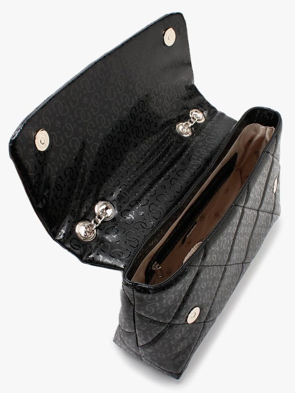 Dilla Quilted Black Repeat Logo Cross-Body Bag