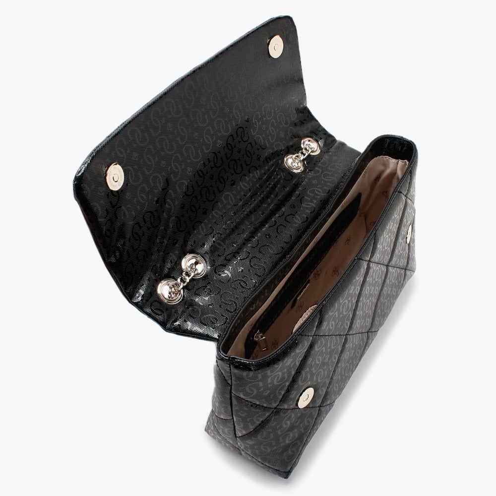 Dilla Quilted Black Repeat Logo Cross-Body Bag