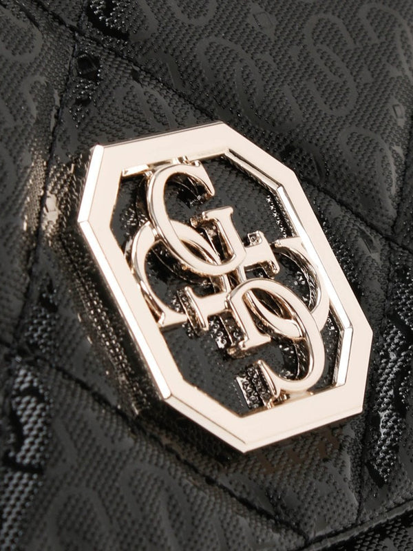 Dilla Quilted Black Repeat Logo Cross-Body Bag