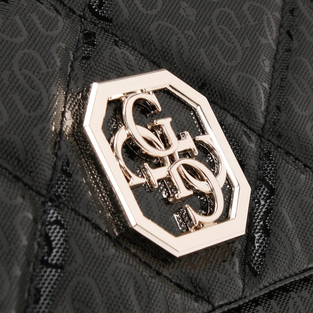 Dilla Quilted Black Repeat Logo Cross-Body Bag