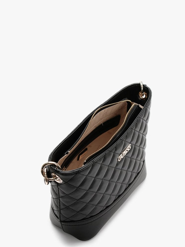 Illy Quilted Black Bucket Bag