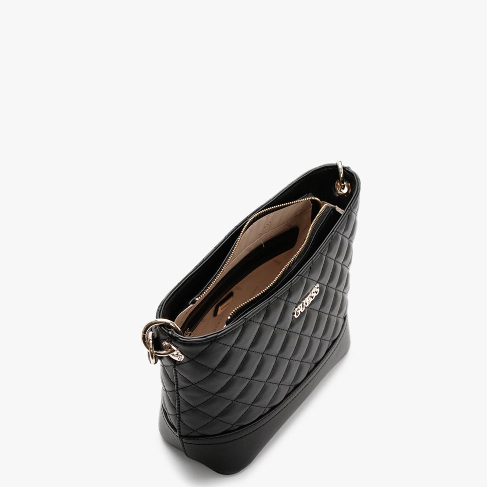 Illy Quilted Black Bucket Bag