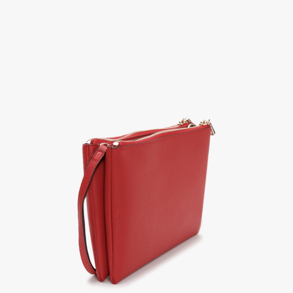 Naya Double Zip Red Cross-Body Bag