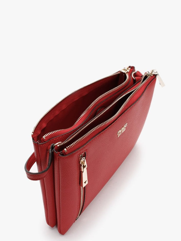 Naya Double Zip Red Cross-Body Bag