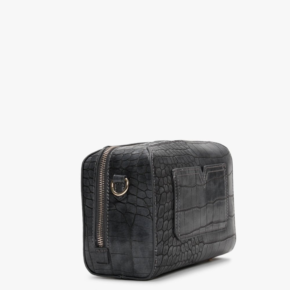 Pattie Haversack Antracite Moc Croc Cross-Body Bag
