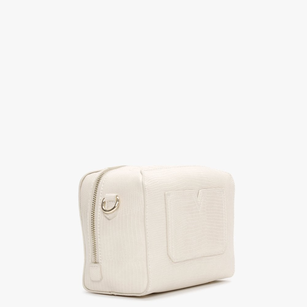 Pattie Haversack Ecru Reptile Cross-Body Bag