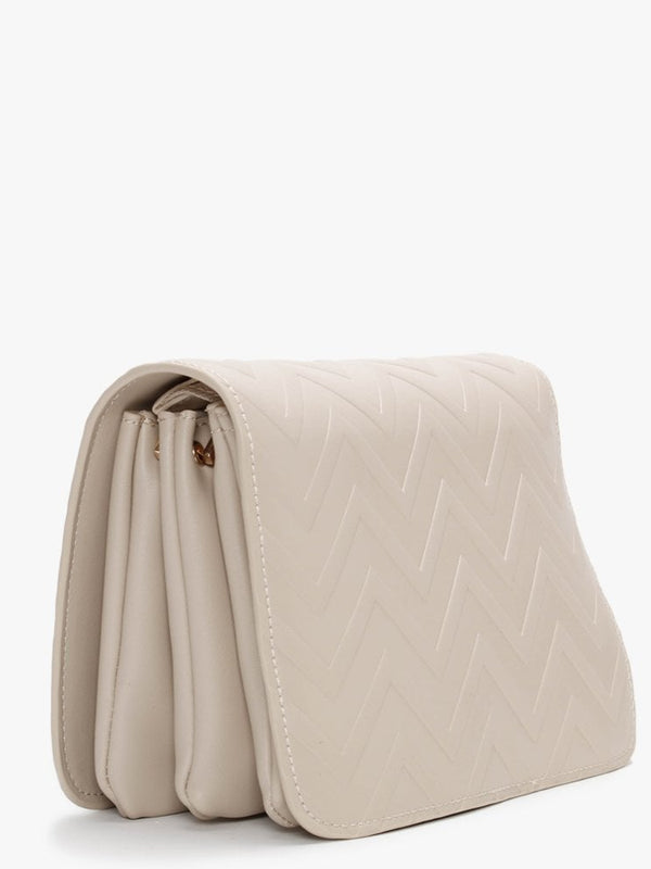 Fauno Ecru Chevron Satchel Bag